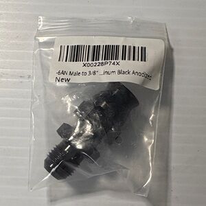 Black Anodized Male Adapter -6AN Male to 3/8 tubing adapter- Brand New